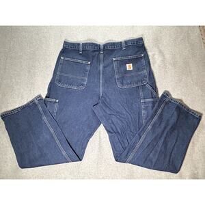 Carhartt Carpenter Jeans Mens W36 L30 382-83 Dungaree Relaxed Tapered Blue Denim
